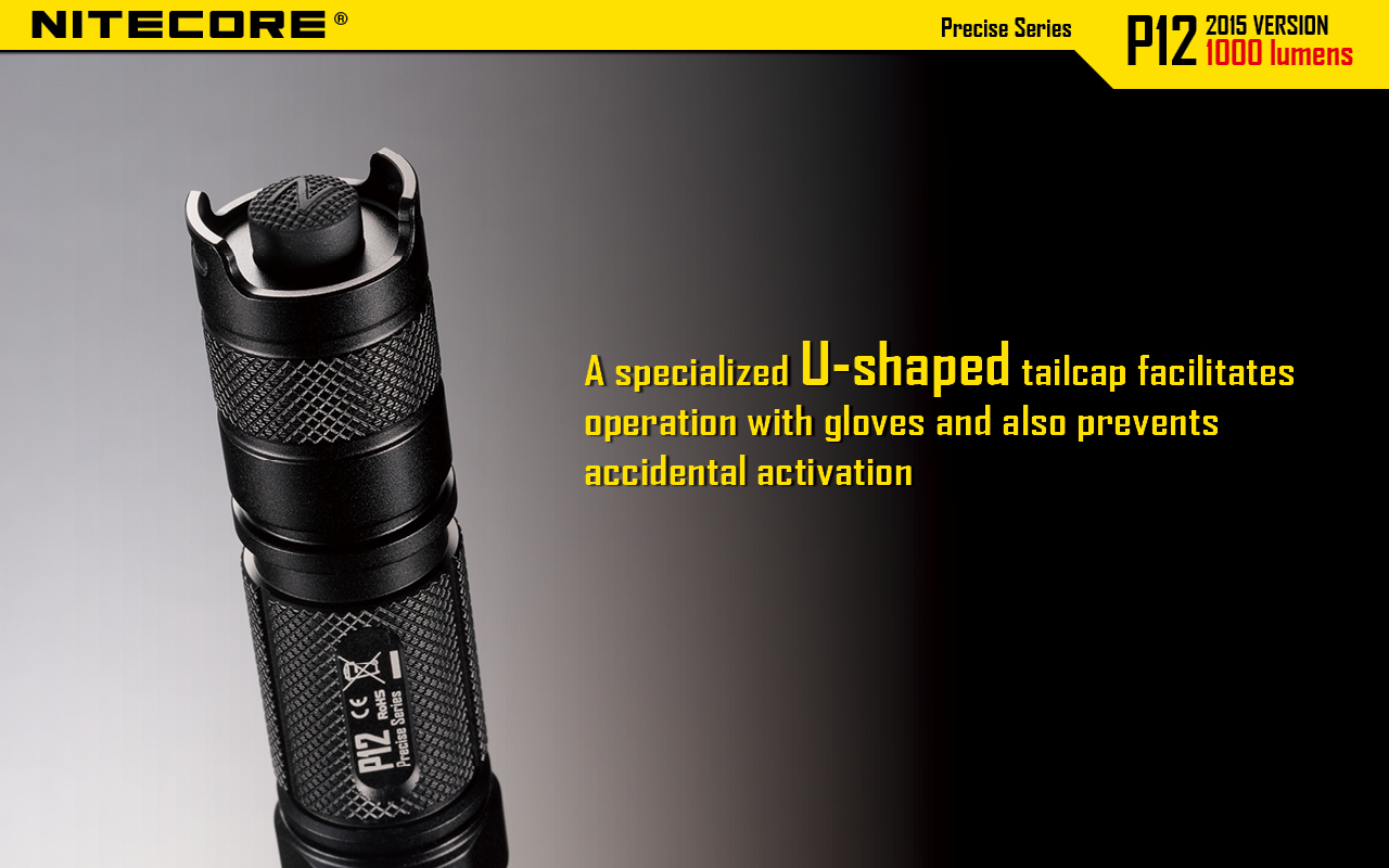 NITECORE P12 linterna táctica de precisión LED CREE XM-L2 U2 lImpermeable  de 1,000 lúmenes.