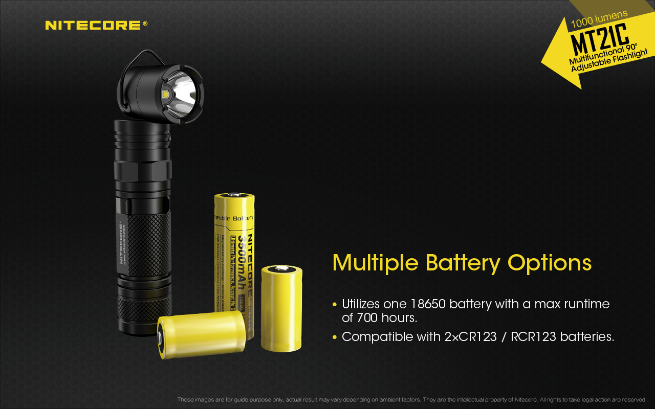 Lampe torche led NITECORE MT21C Tête pivotante 90° - 1000lm