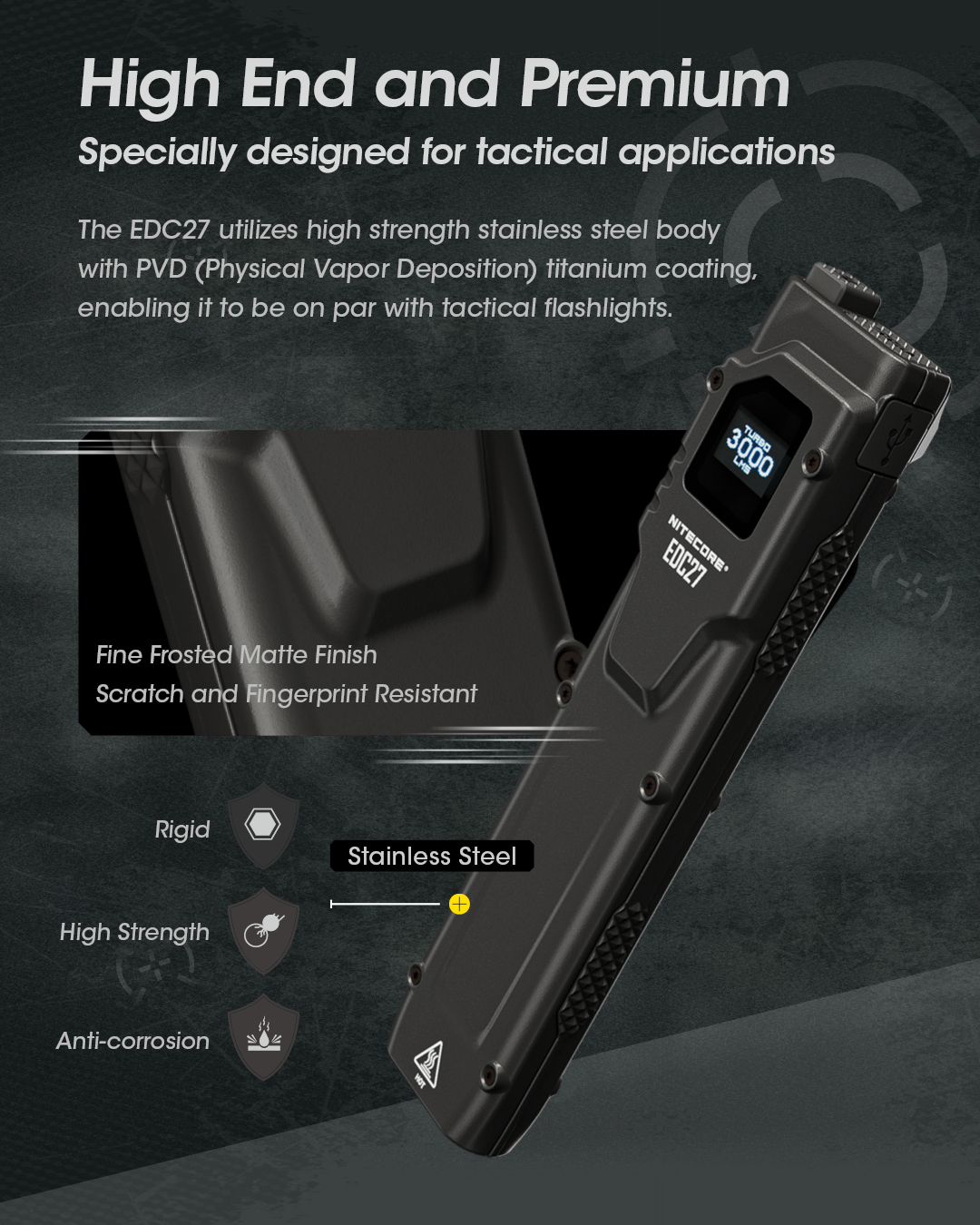 Nitecore EDC27 3000 Lumen EDC USB-C Rechargeable Flashlight